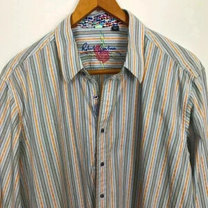 Robert Graham Men Striped Multi-Color XL Shirt
